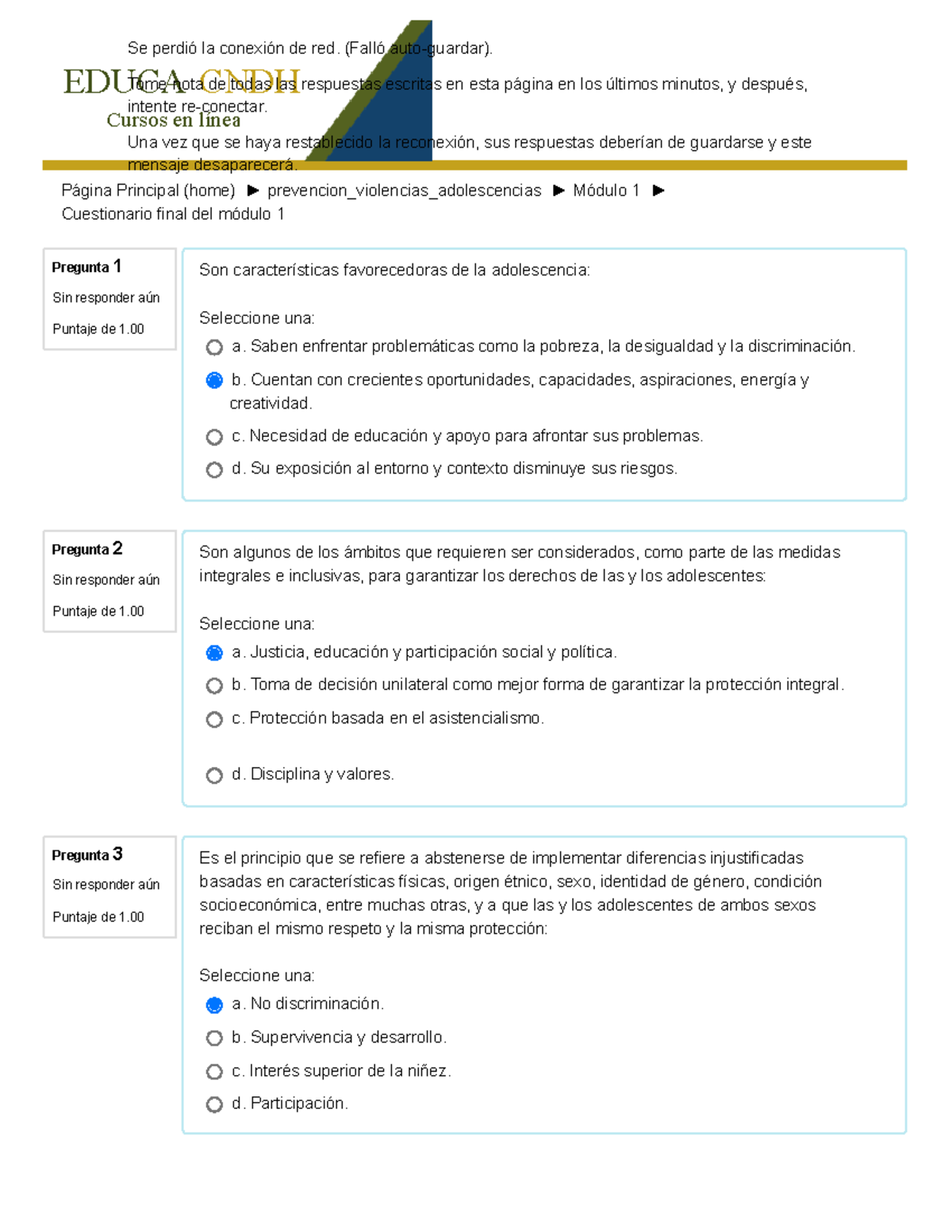 Cuestionario Final Del Módulo 1 - EDUCA CNDH Cursos En Línea Página ...