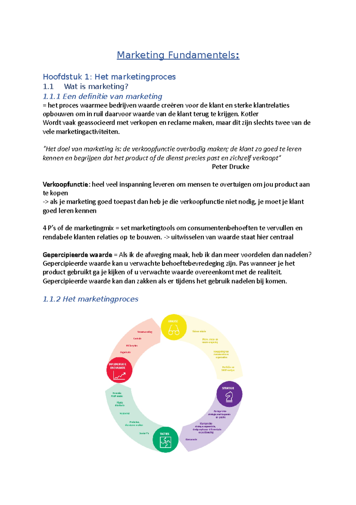 Samenvatting Marketinf Fundamentels Hoofdstuk 1 - Marketing ...