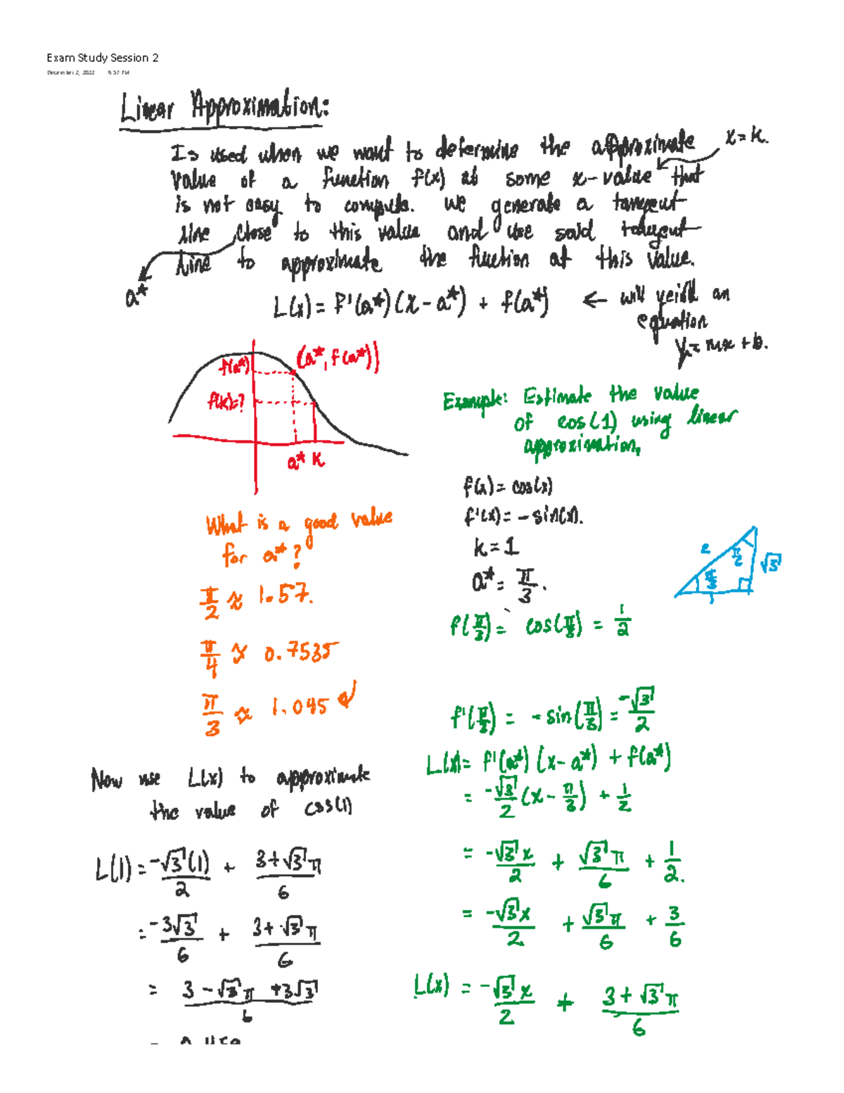 Exam Study Session - December 2nd Notes copy 2 - MATH 1200 - Exam Study ...