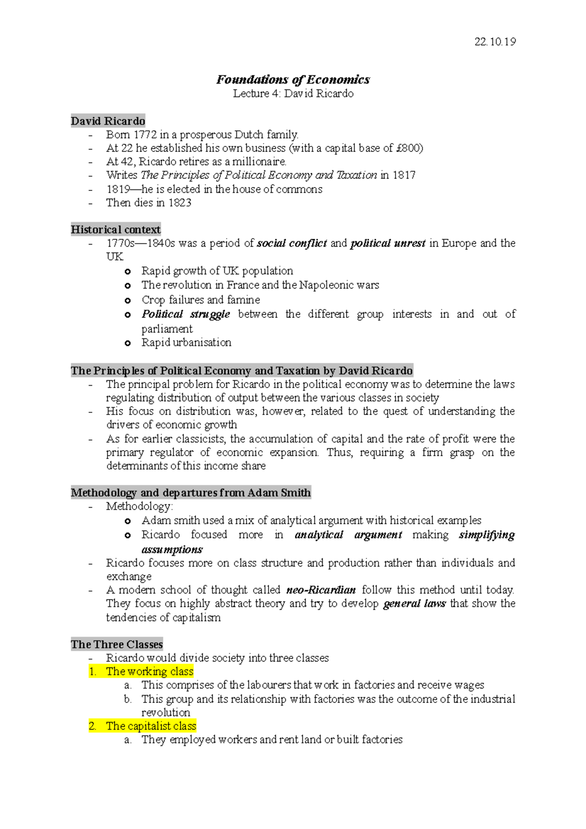 Econ-le4 - Lecture notes Lecture 4 - Foundations of Economics Lecture 4 ...
