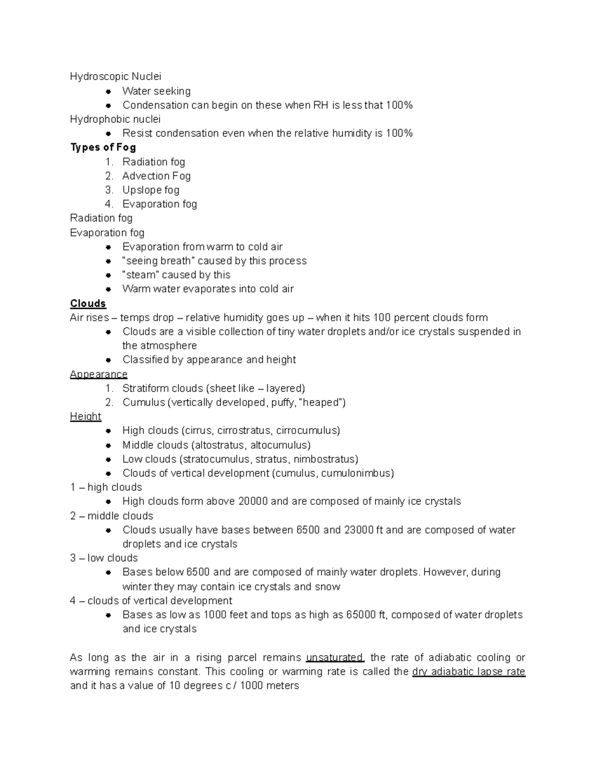 Meteorology study notes (64) - Hydroscopic Nuclei Water seeking ...