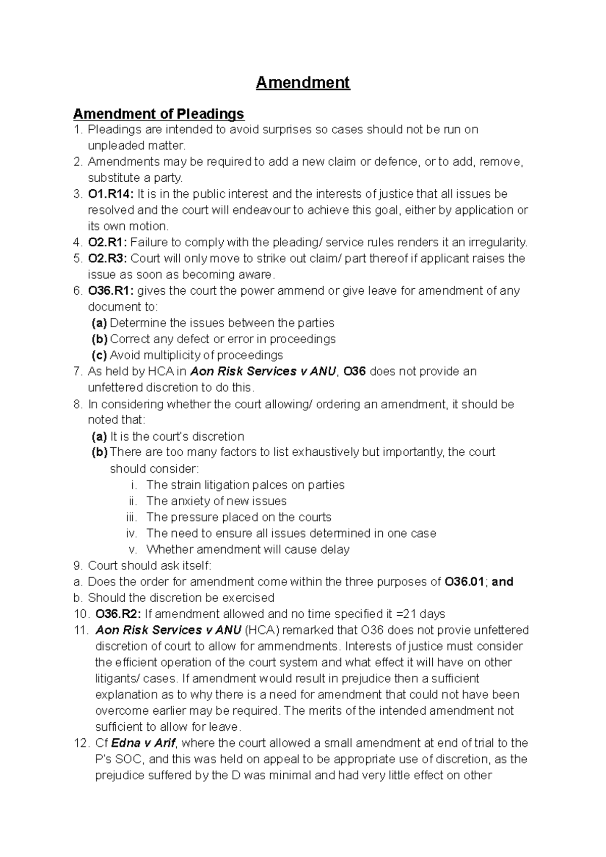 summary-ammendment-amendment-amendment-of-pleadings-1-pleadings