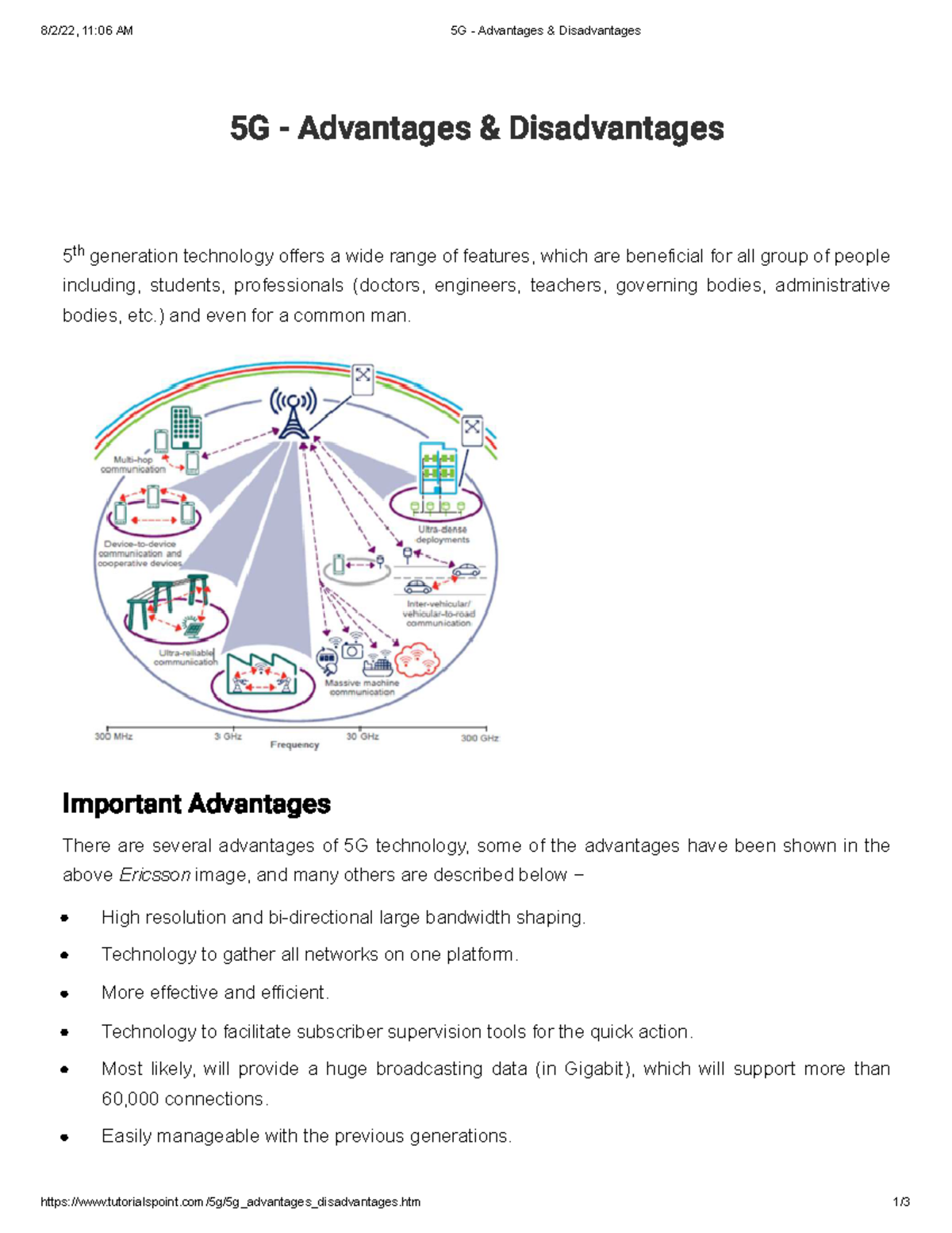 5G Advantages & Disadvantages 8/2/22, 1106 AM 5G Advantages