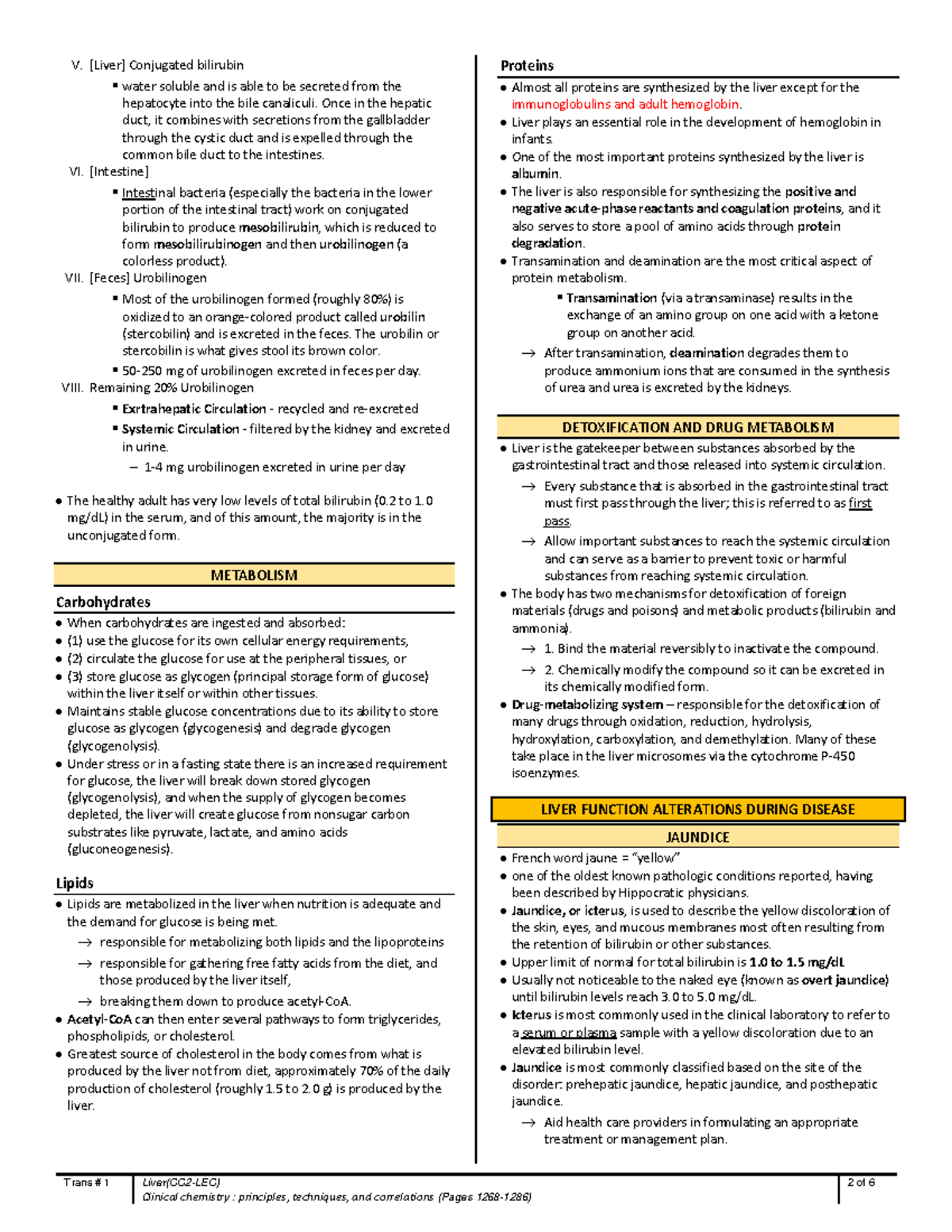 Clinical Chemistry Lecture for Liver 2 - Trans # 1 Liver(CC2-LEC ...