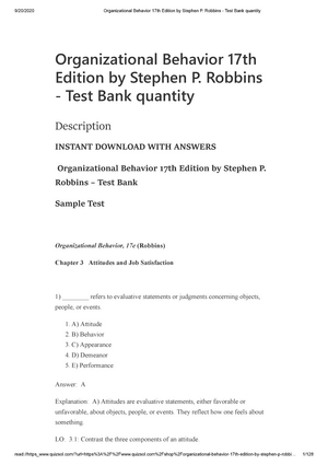 Management Mcqs Of Stephen P Robbins