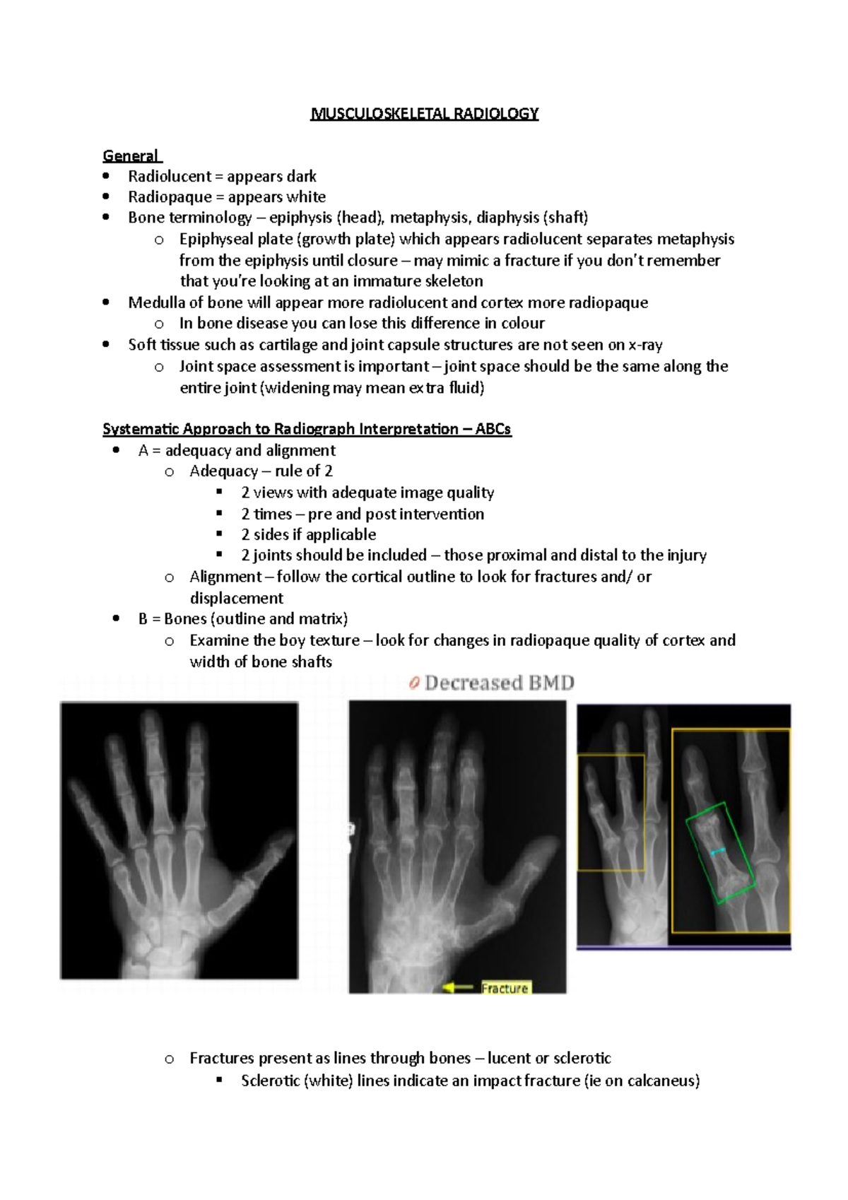 Musculoskeletal Radiology MUSCULOSKELETAL RADIOLOGY General