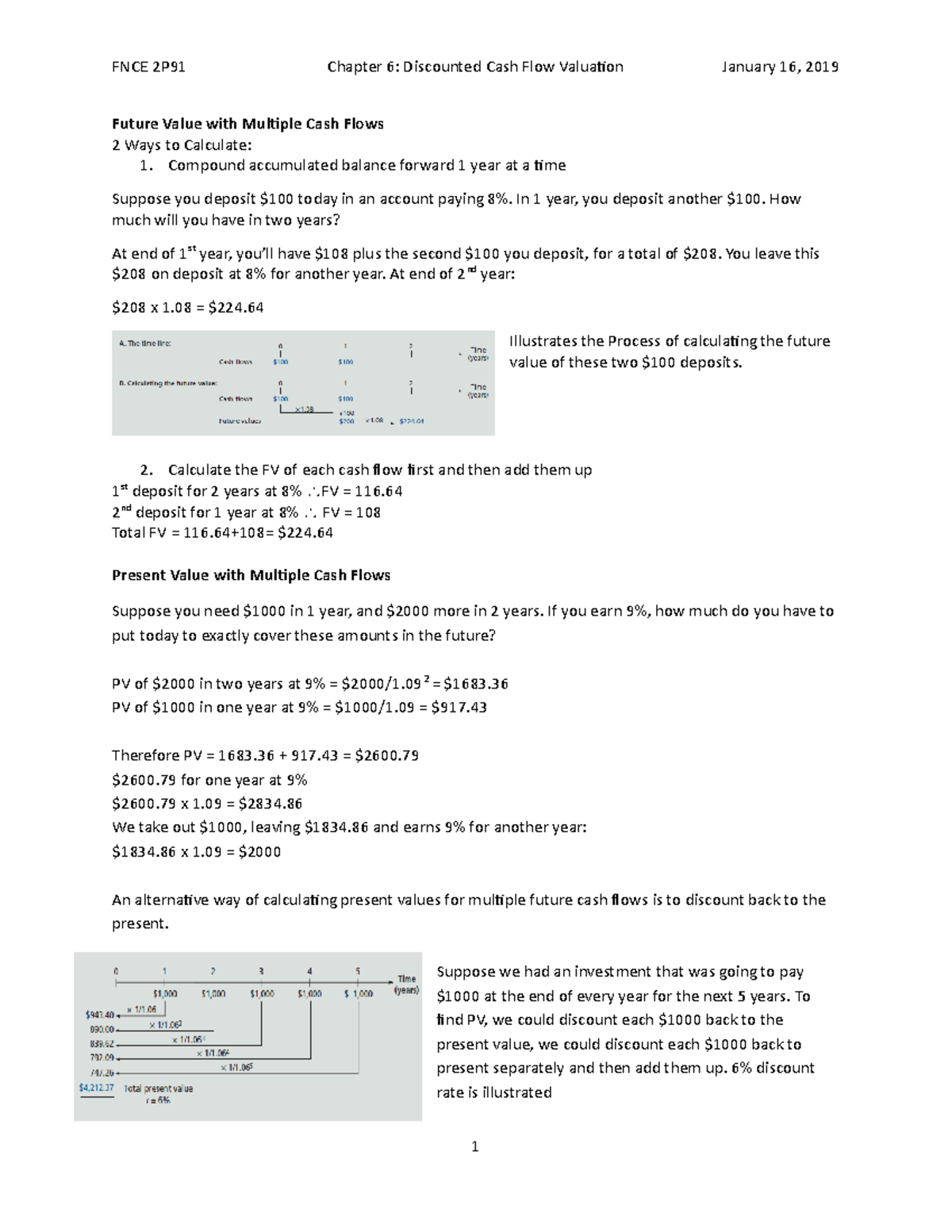 Chapter 6 Text notes - FNCE 2P91 Chapter 6: Discounted Cash Flow ...