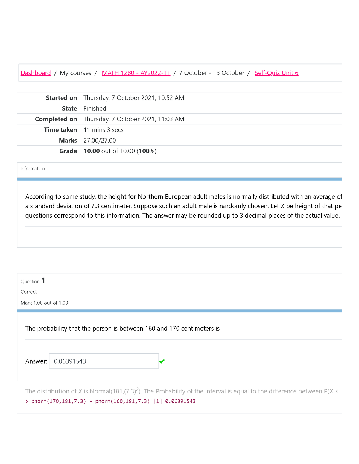 Self-Quiz Unit 6 Attempt Review - Started On Thursday, 7 October 2021 ...