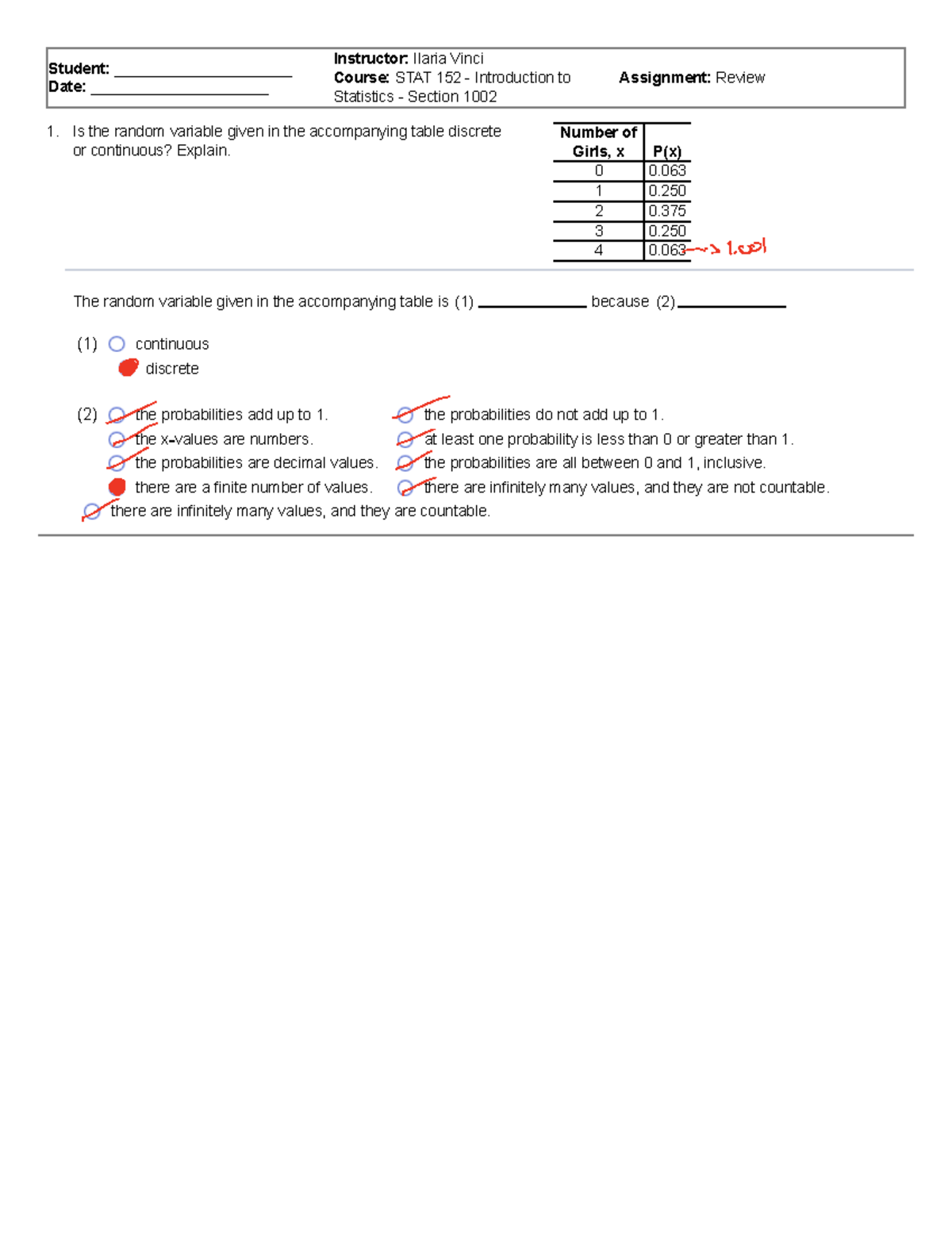 STAT152 IV Review test2 - Instructor: Ilaria Vinci student: Course ...