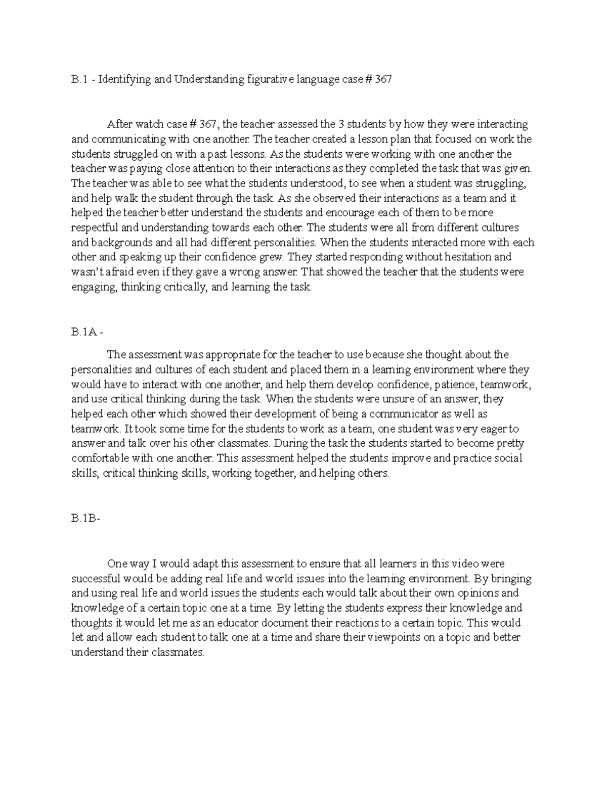 C913taskperform 1 - Task 1 - B - Identifying and Understanding ...