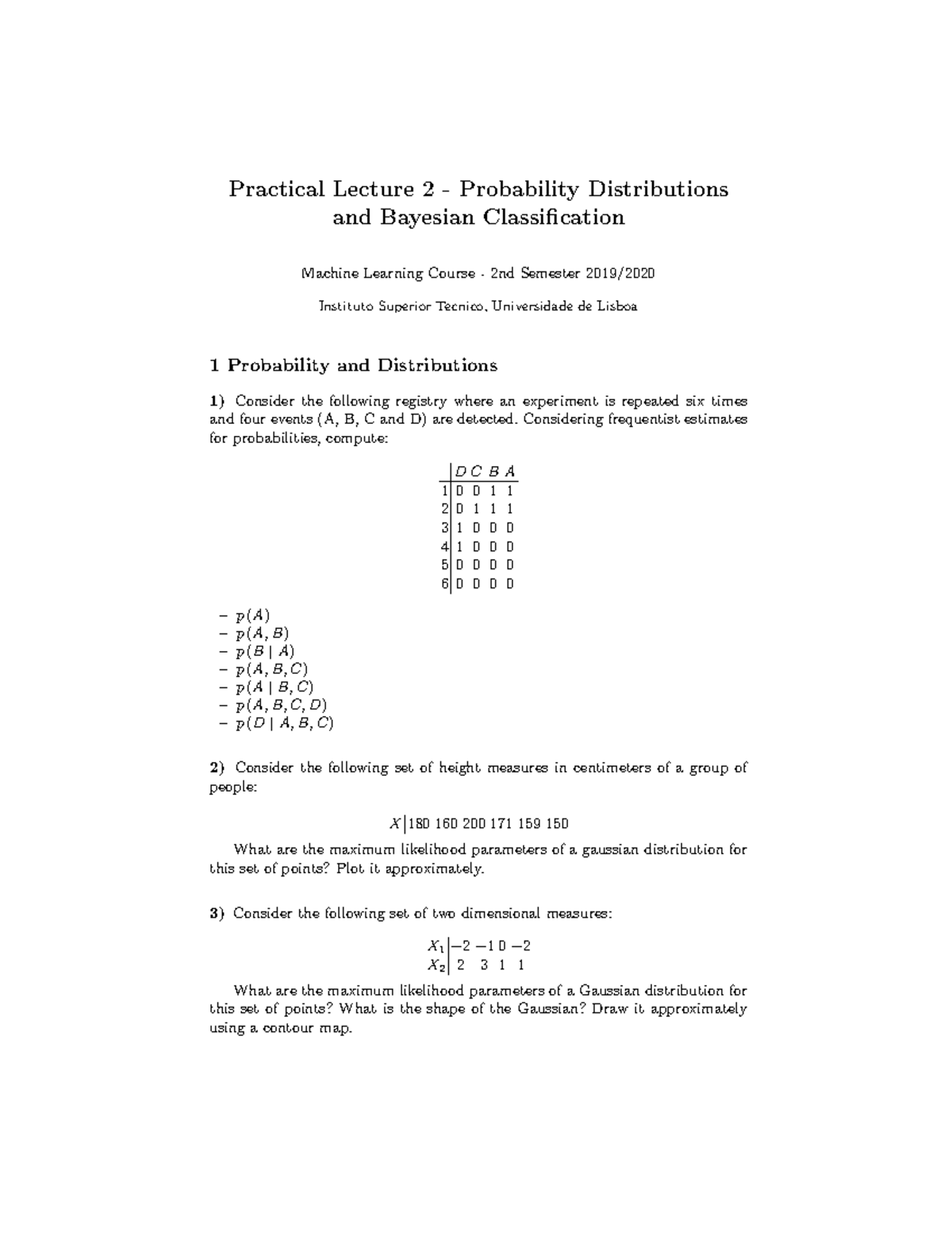 Machine learning Exercises - Practical Lecture 2 - Probability ...