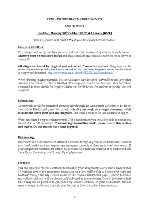 EC201 Intermediate Microeconomics Notes - EC201 Intermediate ...