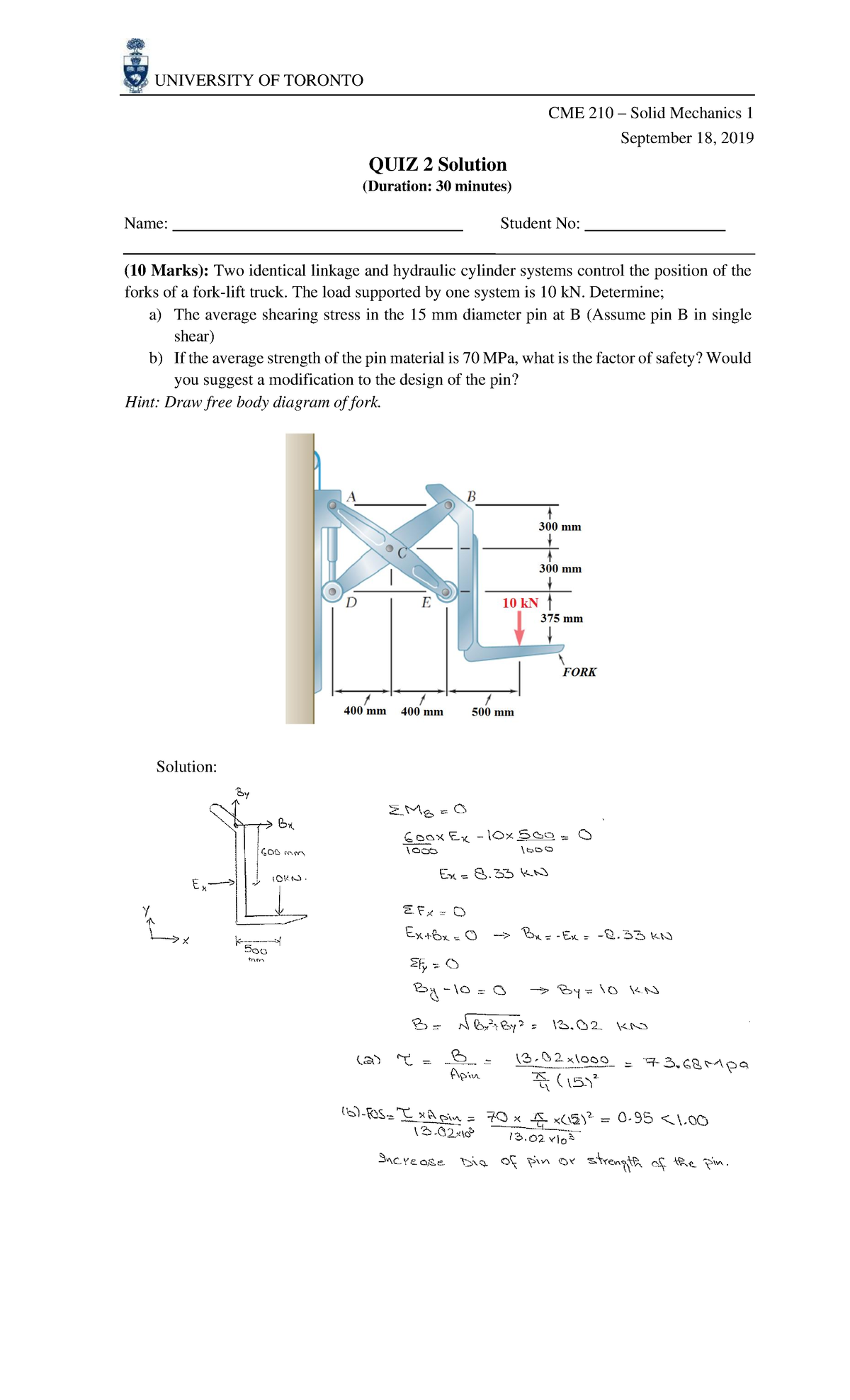 CME210H1 2019 9 611572038423 CME210 19F Quiz-02 Solution - CME 210 ...