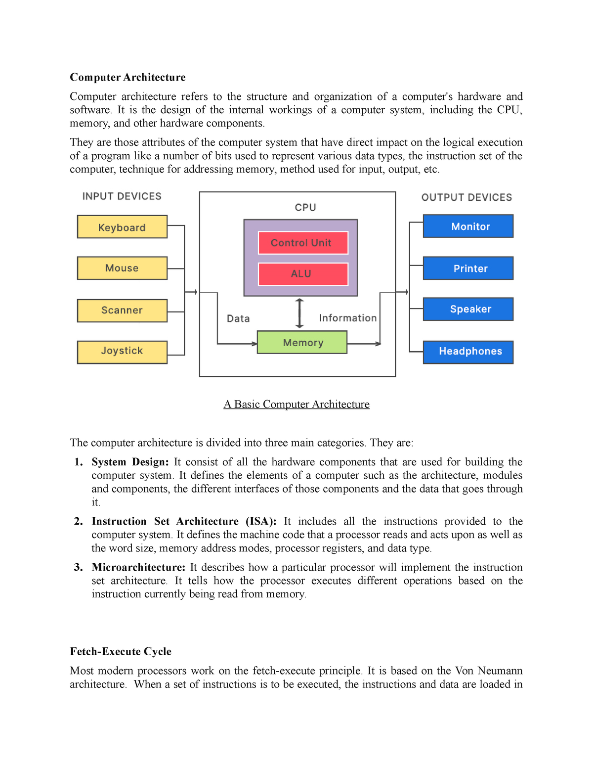 Computer Architecture - Computer Architecture Computer Architecture ...