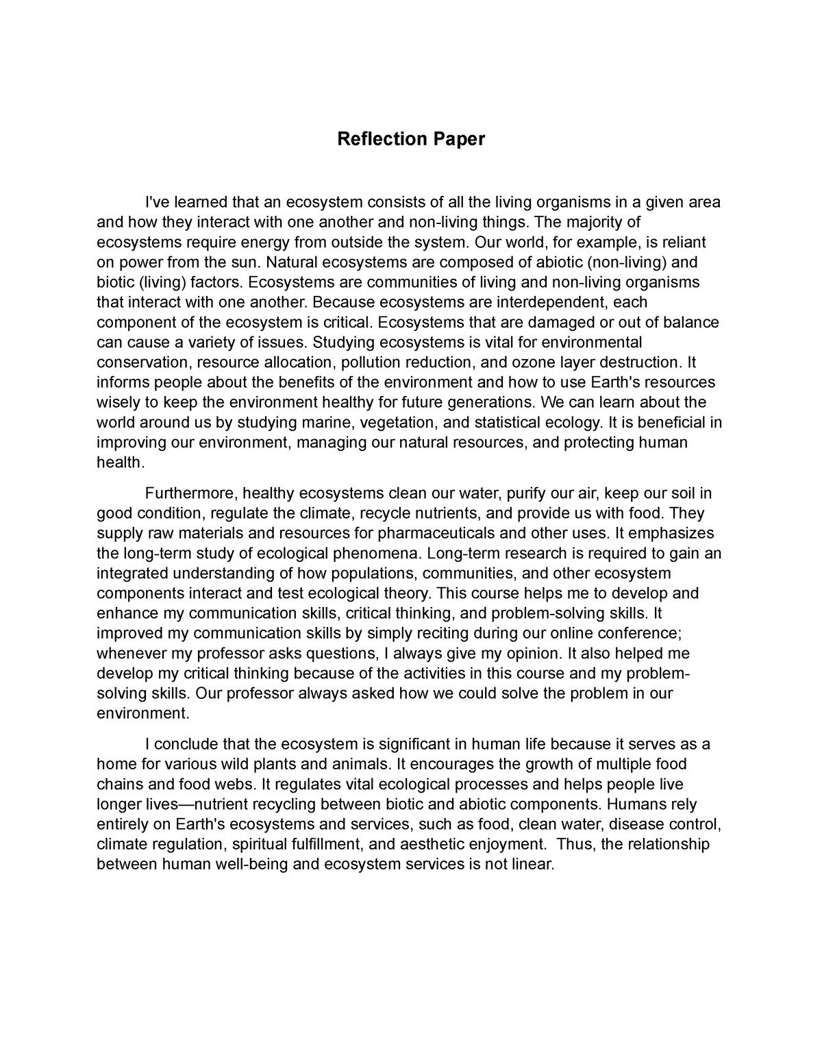 reflection paper about research congress