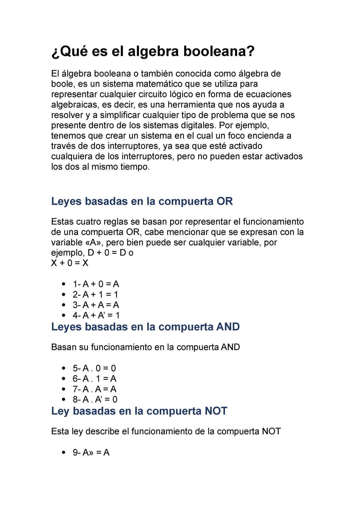 Qué Es El Algebra Booleana - ¿Qué Es El Algebra Booleana? El álgebra ...