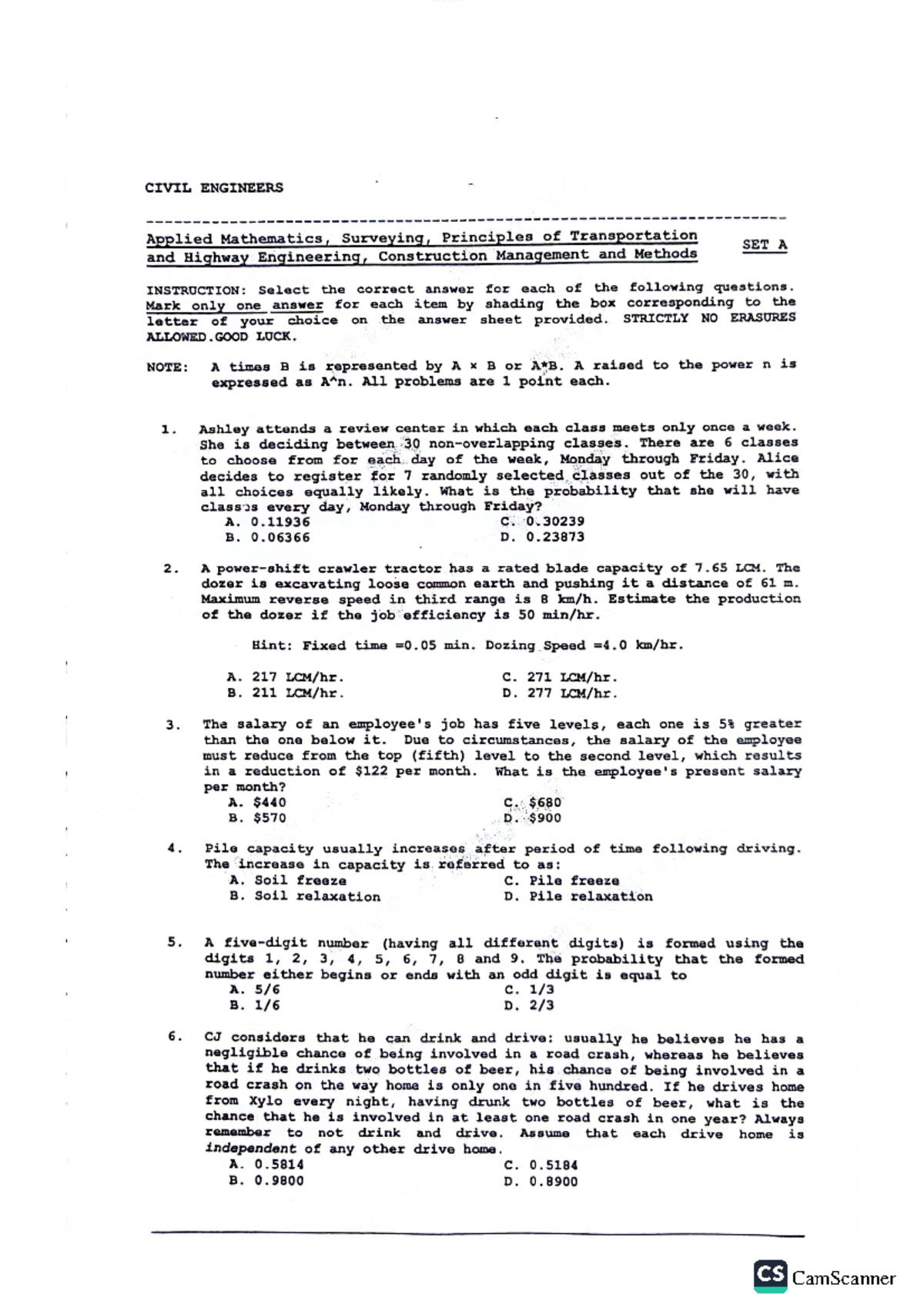 MSTE-1 - CELE - CIVIL ENGINEERS Applied Mathematics, Surveying ...