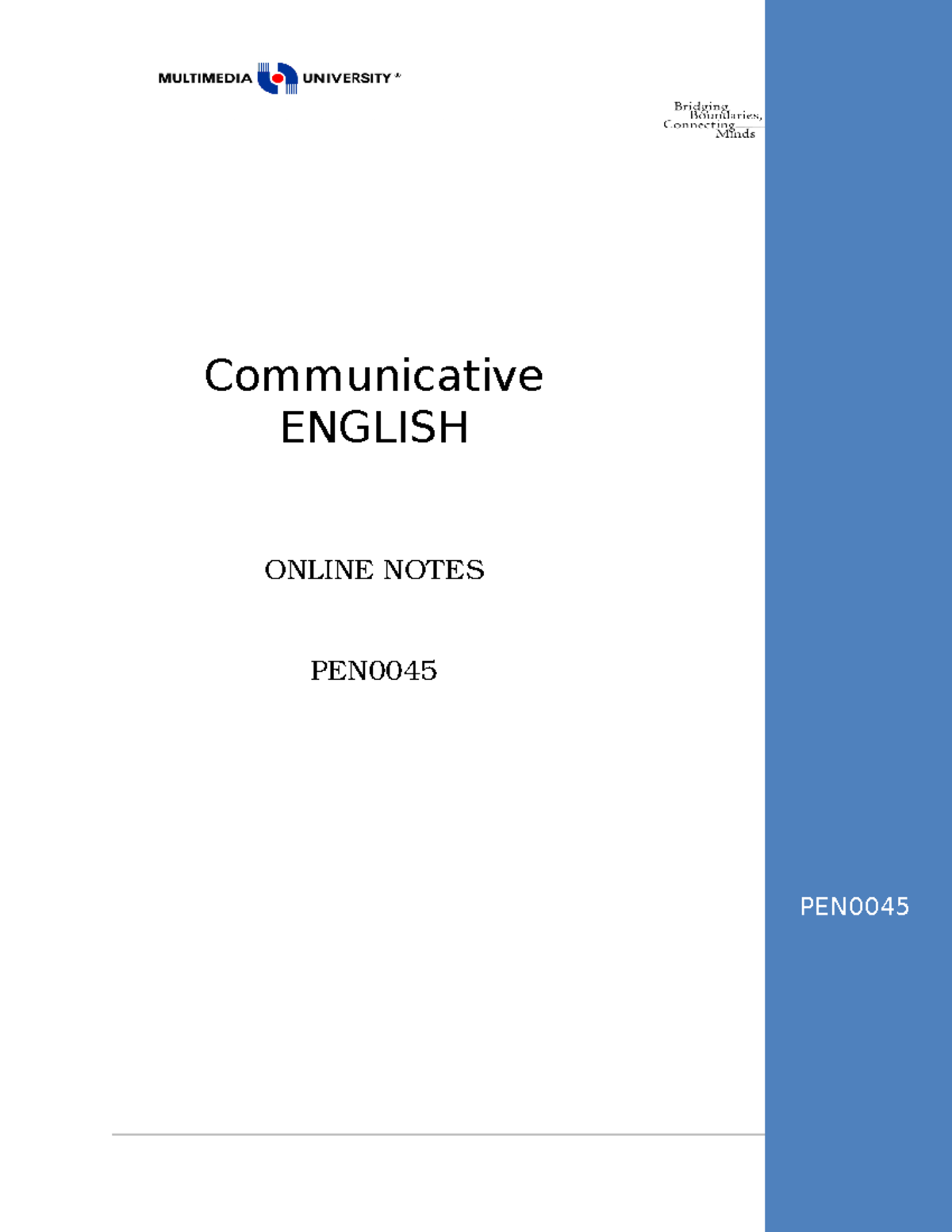 Communicative English - Communicative ENGLISH ONLINE NOTES PEN PEN ...