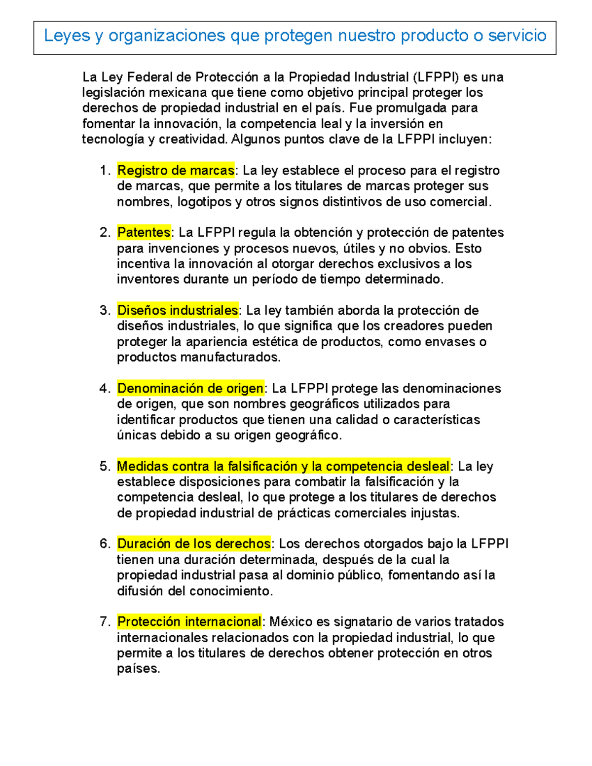 Lfppi y como aplica hacia nuestro producto - La Ley Federal de ...