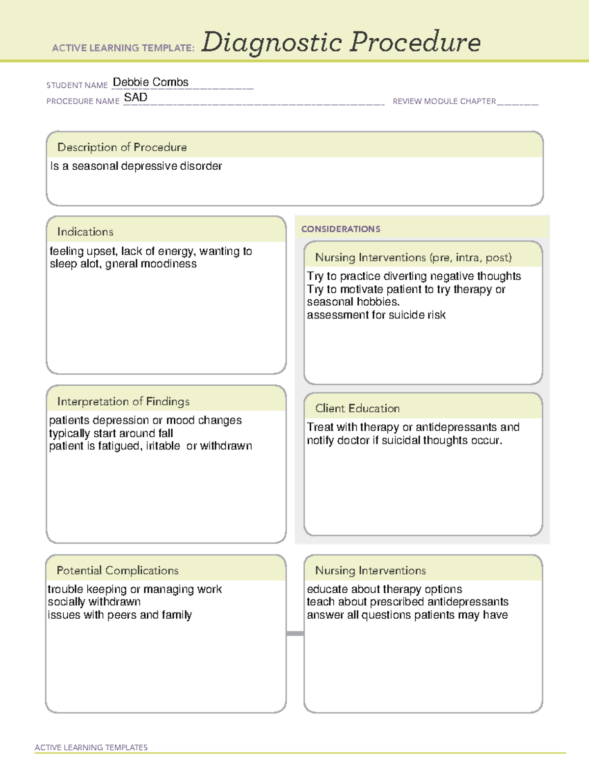 Diagnostic procedure 4 - ACTIVE LEARNING TEMPLATES Diagnostic Procedure ...