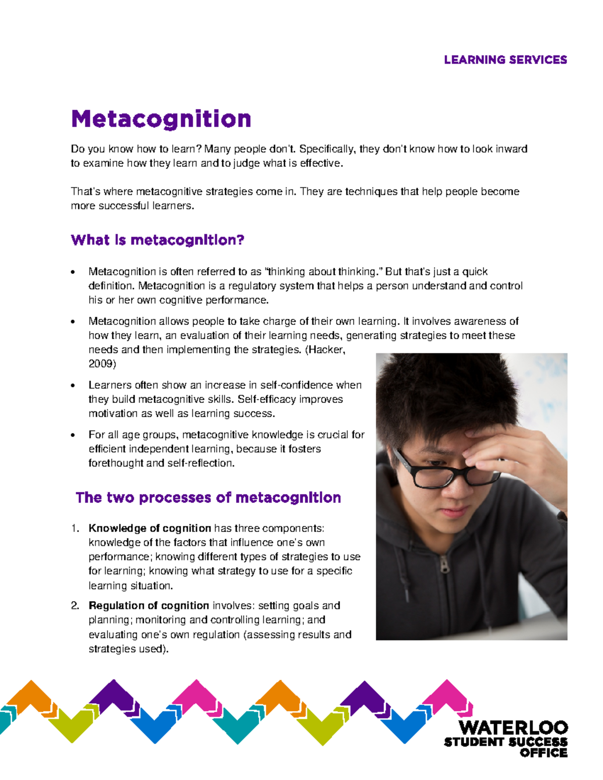 Tip Sheet Metacognition - LEARNING SERVICES Metacognition Do you know ...