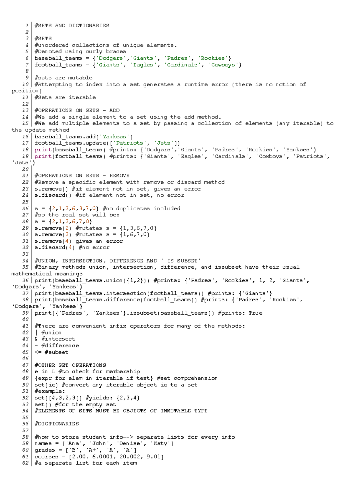 5 SETS AND Dictionaries 1 SETS AND DICTIONARIES 2 3 SETS 4 
