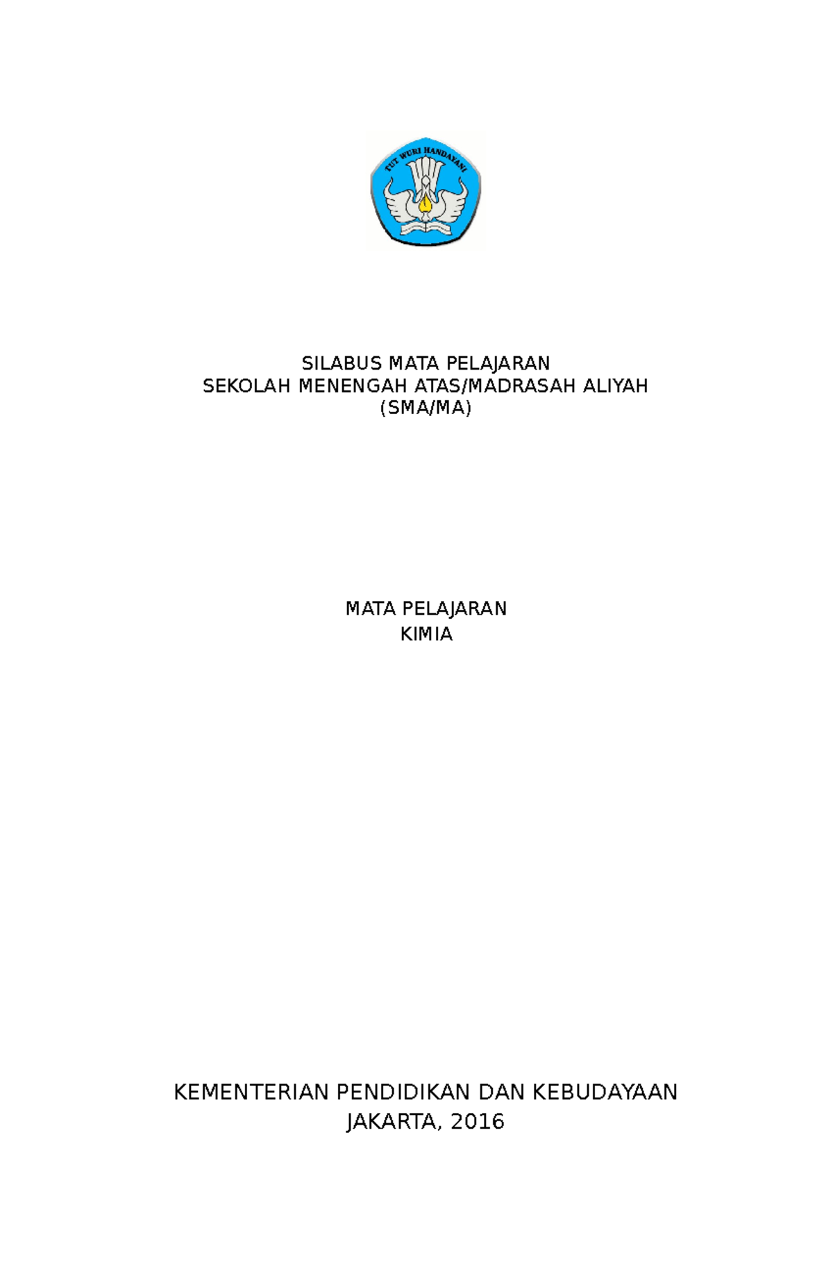 Silabus Sma Kurikulum 2013 Revisi 2016 Kimia - SILABUS MATA PELAJARAN ...