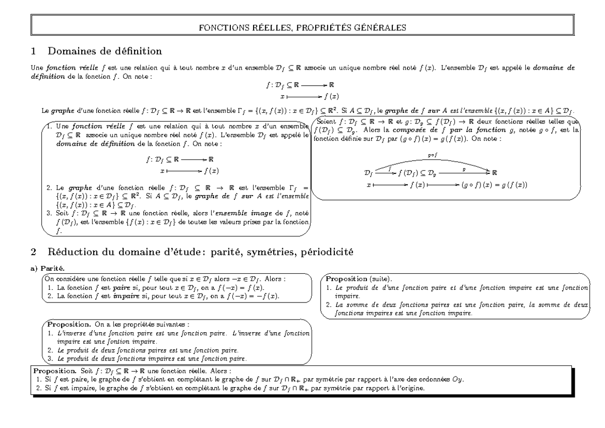 01 - Math1A - Fiche sur fonctions reelles, generalites - FONCTIONS ...