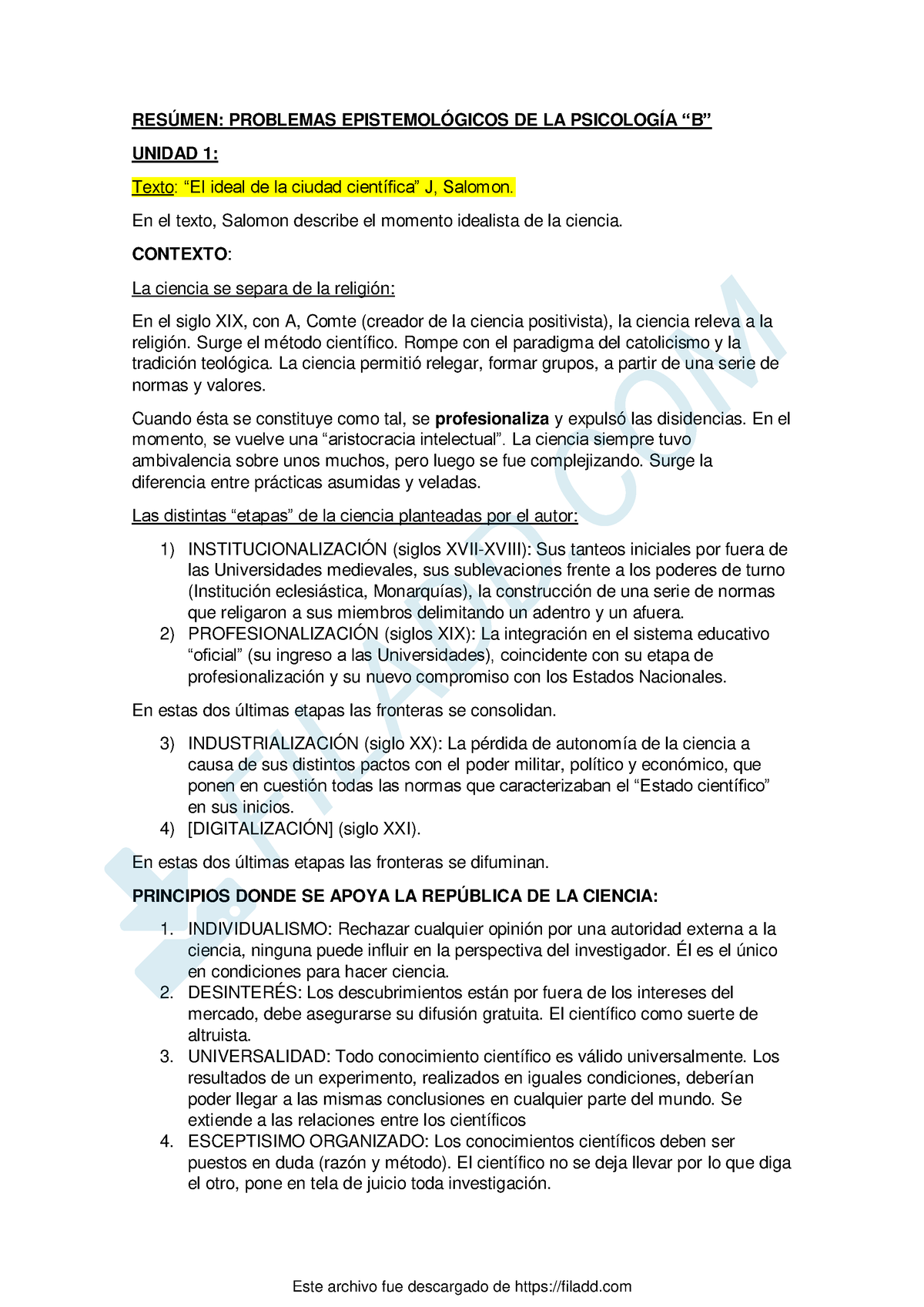 Resumen PEP B - RESÚMEN: PROBLEMAS EPISTEMOLÓGICOS DE LA PSICOLOGÍA “B ...