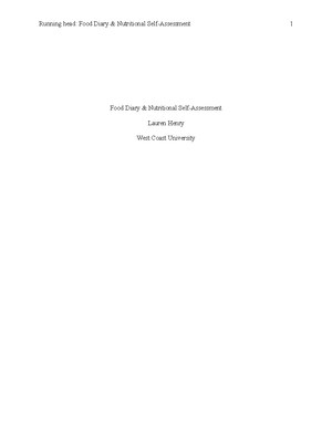 Focused review templates Nutrition - N225 - Studocu
