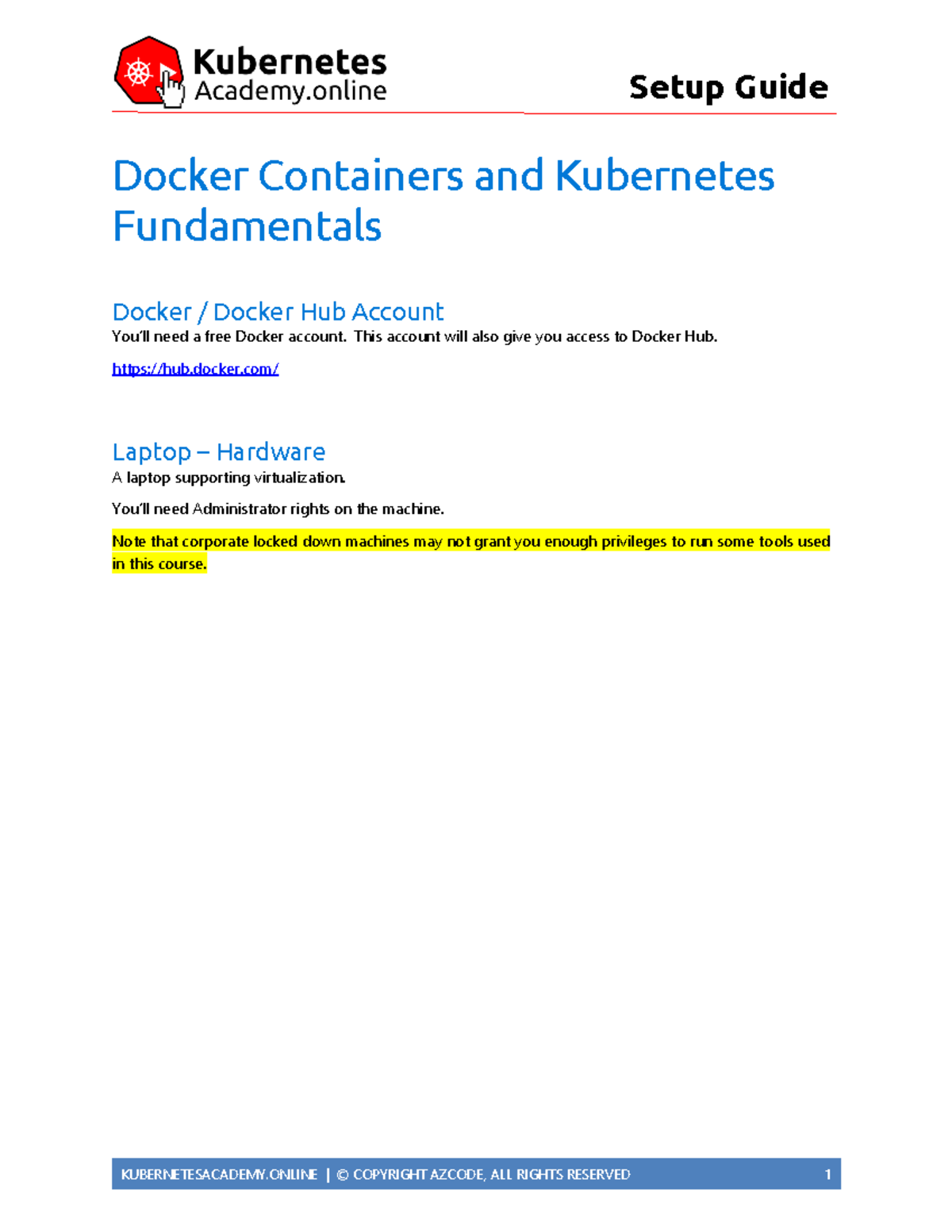 K8s Fundamentals-Setup Guide-V3 - Docker Containers and Kubernetes ...