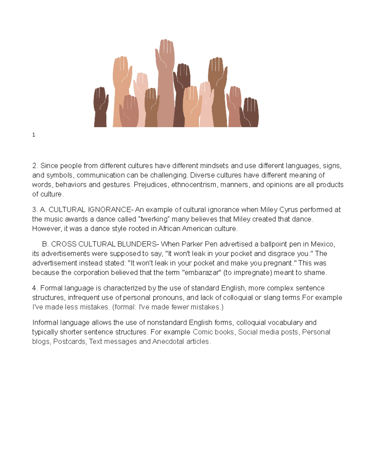 Local and Global Communication in Multicultural Setting Terms ...