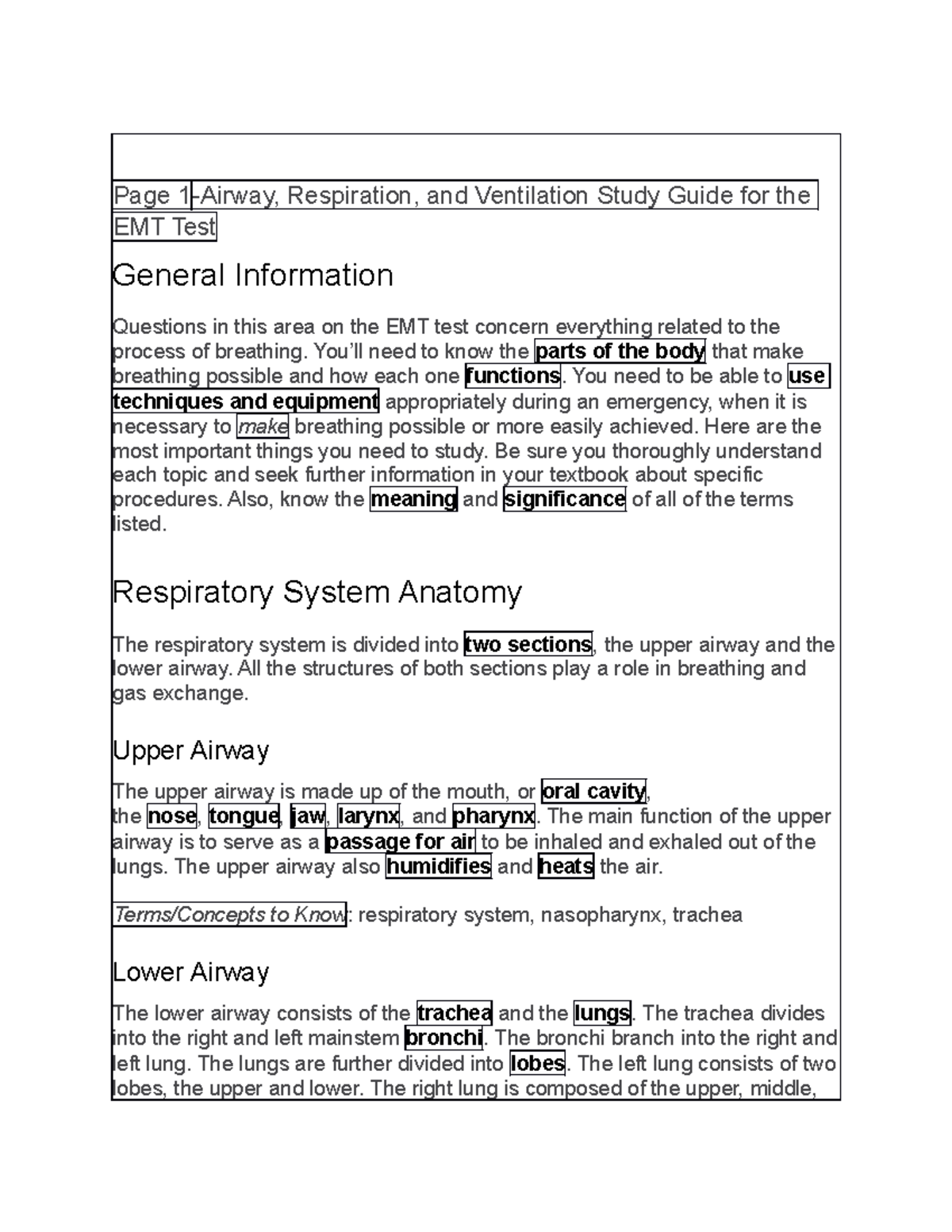 Airway note n.a Page 1Airway, Respiration, and Ventilation Study