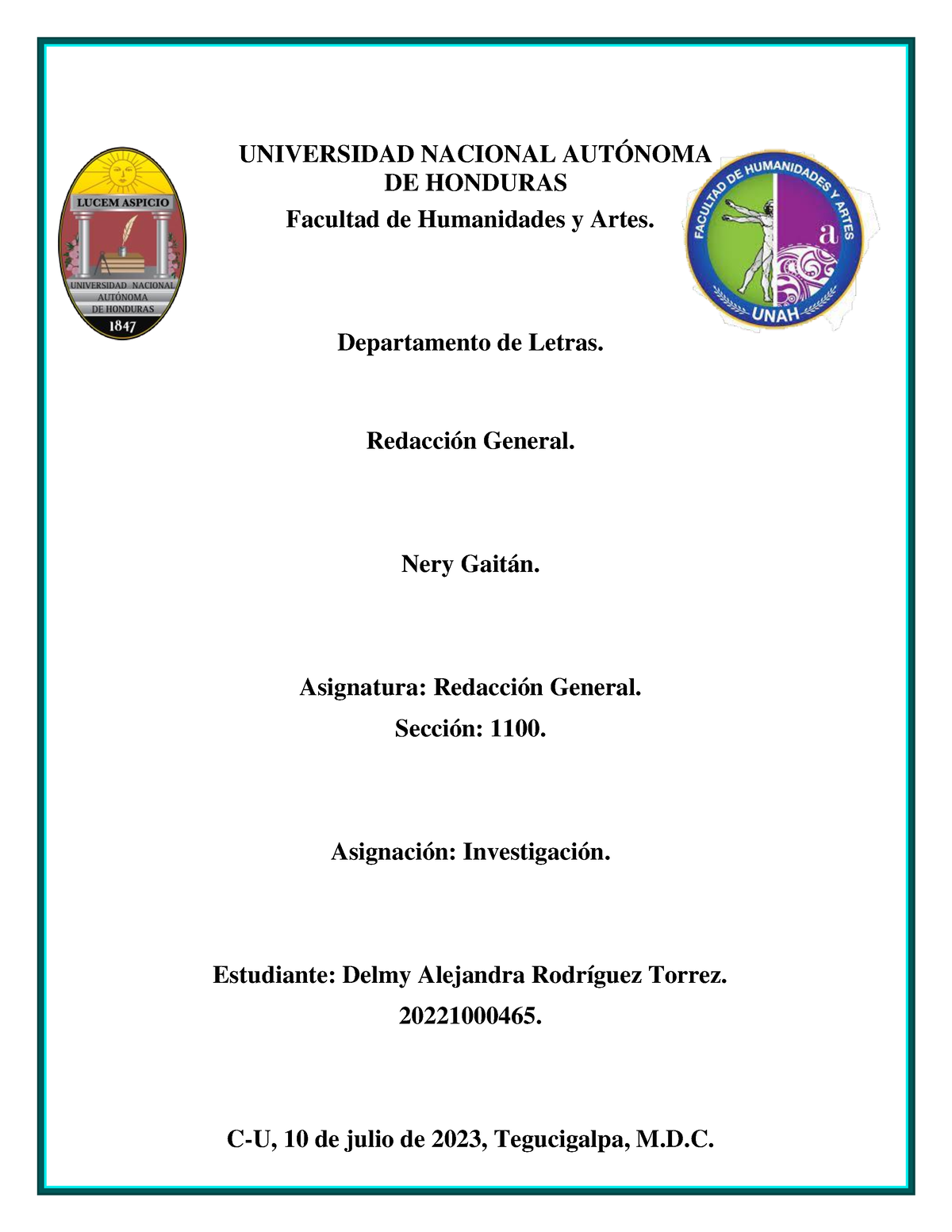 Unidad 2 Tema 3- Actividad 1 - UNIVERSIDAD NACIONAL AUTÓNOMA DE ...