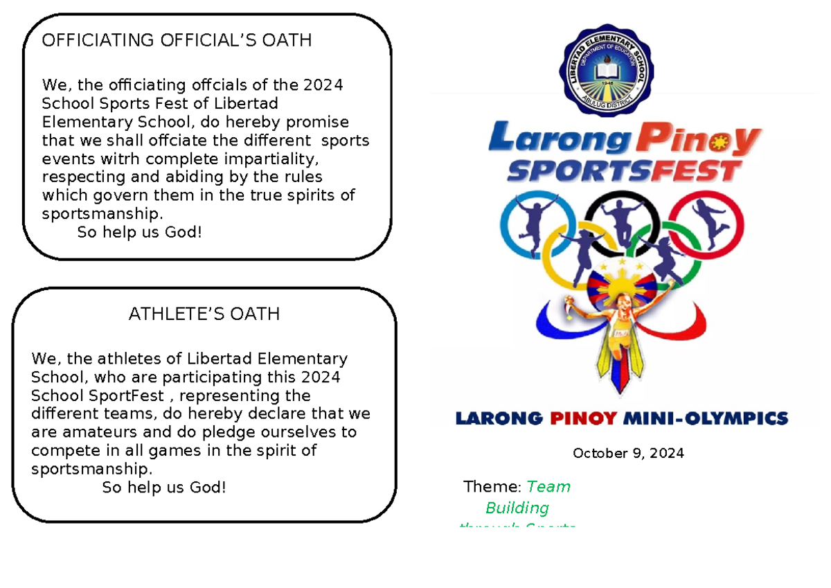 2024 Sports FEST Programme - Theme: Team Building through Sports ...