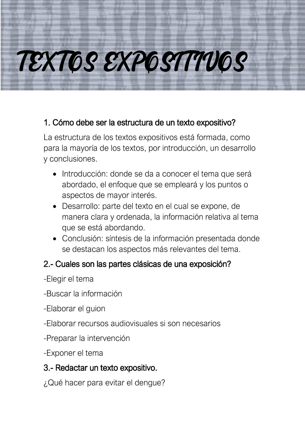 Textos Expositivos Preguntas 2020-2021 - Cómo Debe Ser La Estructura De ...