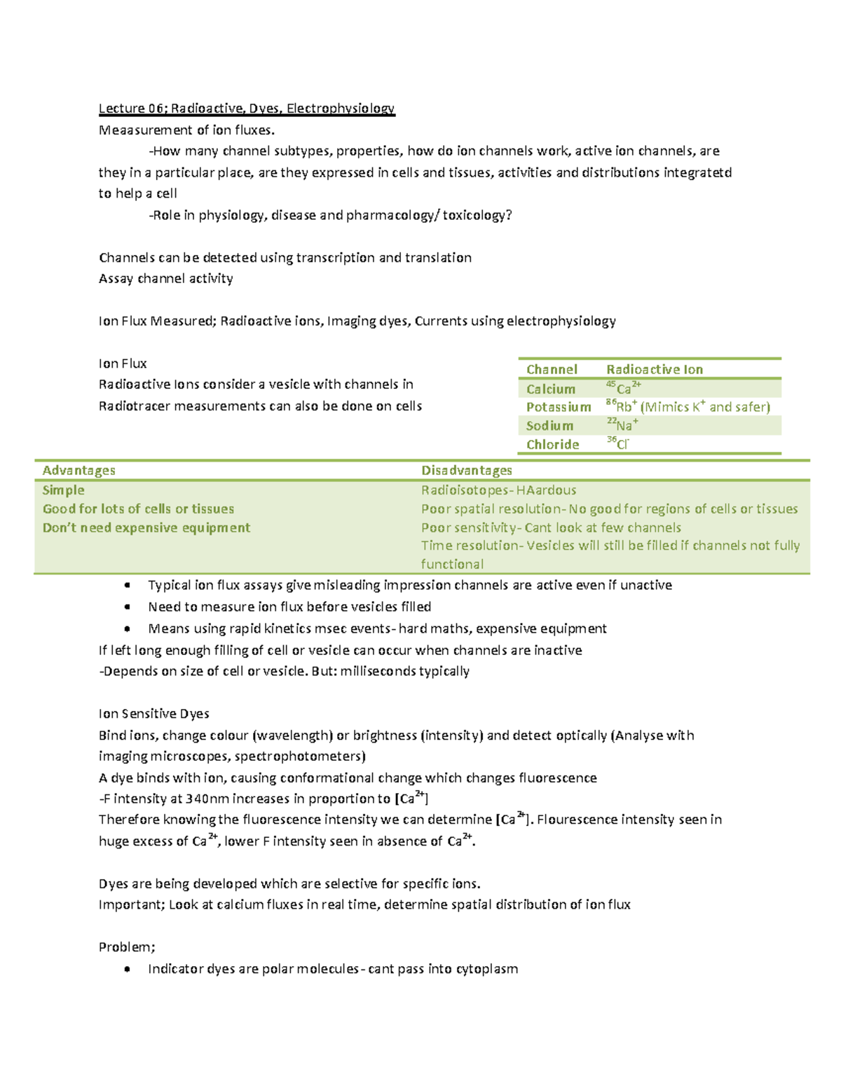 Notes From Molecules to Cells, Lectures 6-11 (21 pages) - Lecture 06 ...