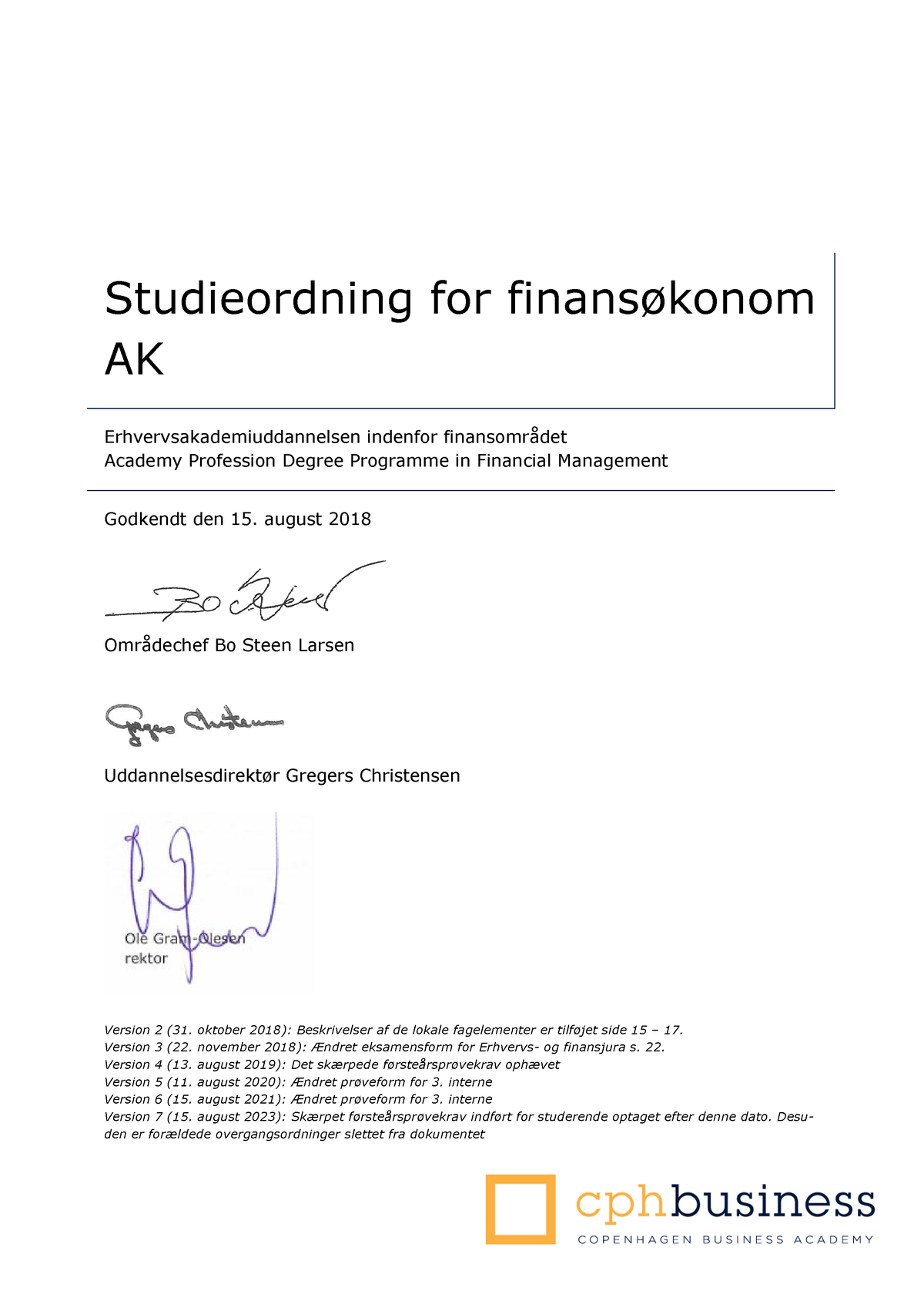 Studieordning Cba Finansoekonom 2018 Rev 2023 - Studieordning For ...