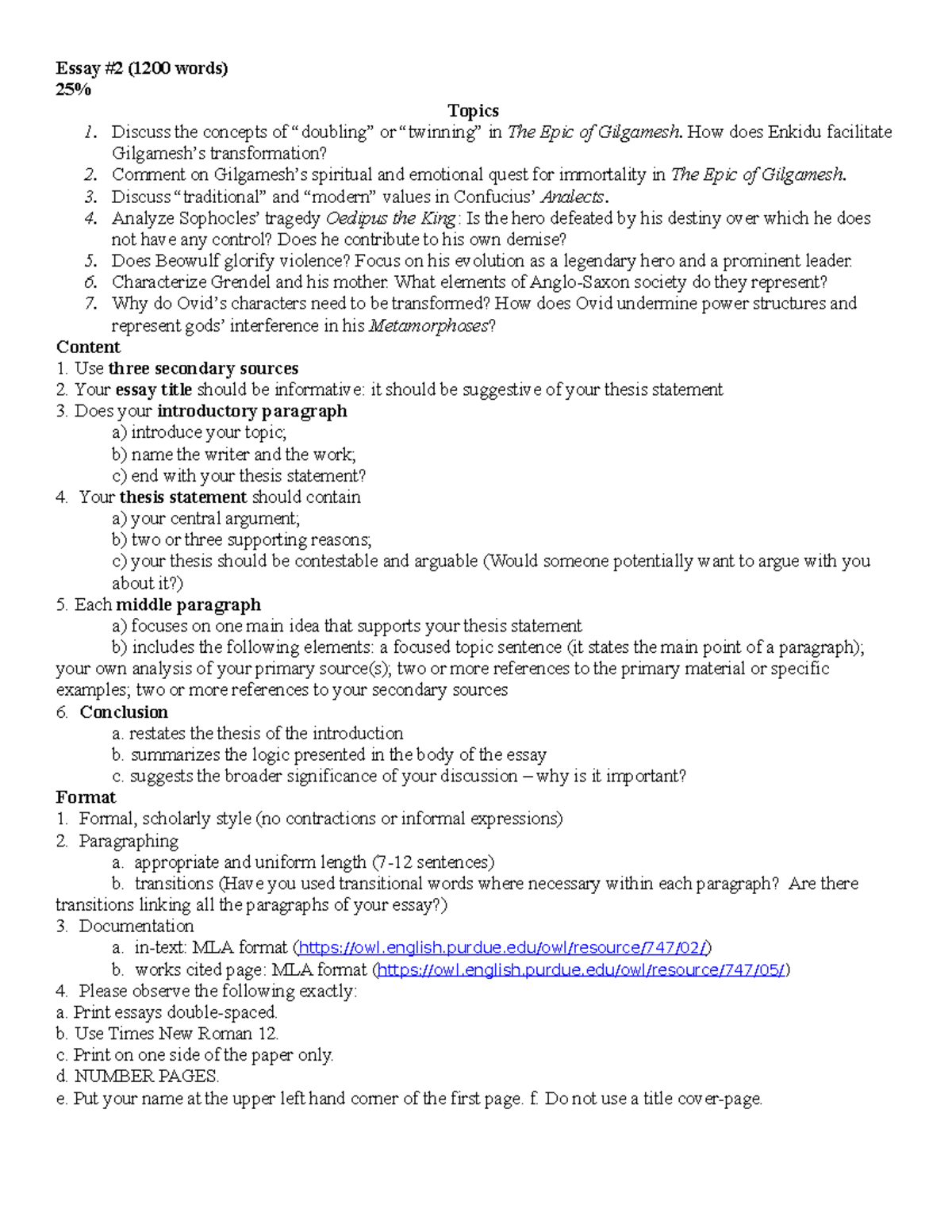 Glossary of essay terms picture