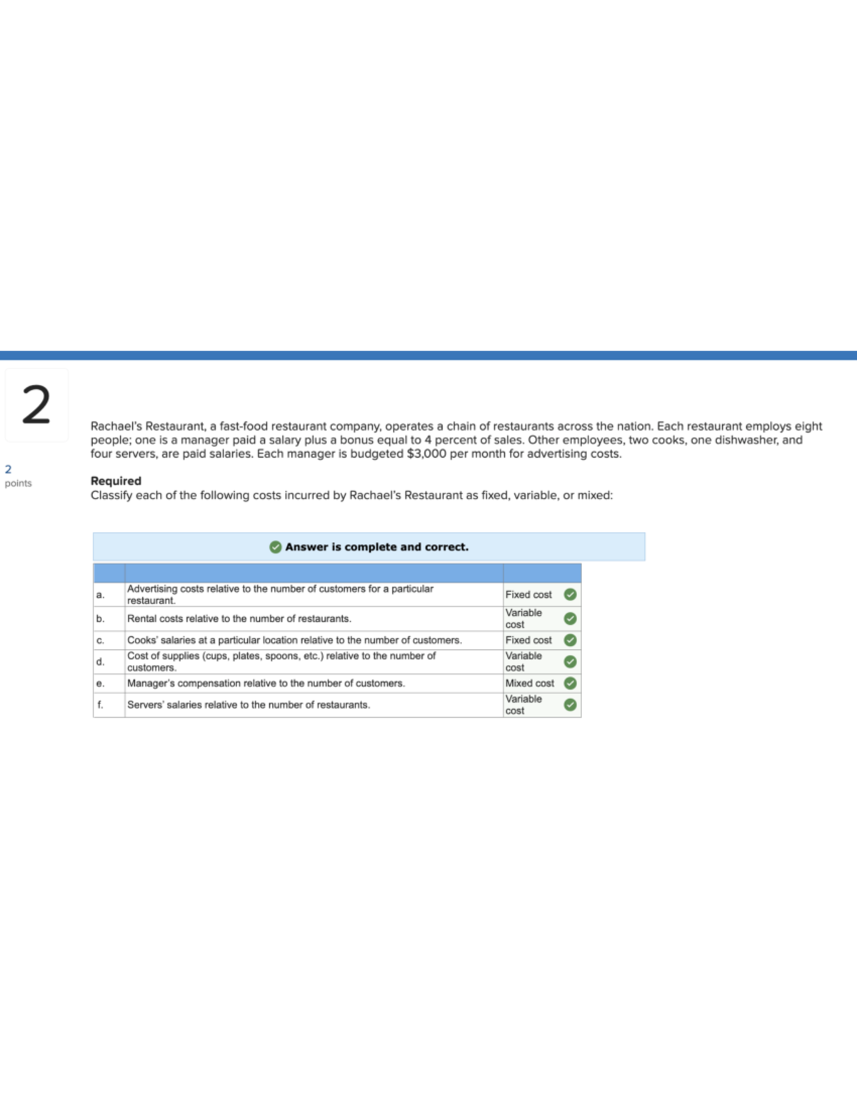 SmartBook Chapter 2 Hw Answers - 2 Restaurant, A Restaurant Company ...