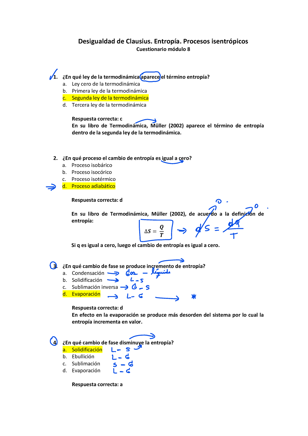 Ejercicios Resueltos De Semana 9 - Desigualdad De Clausius. Entropía ...