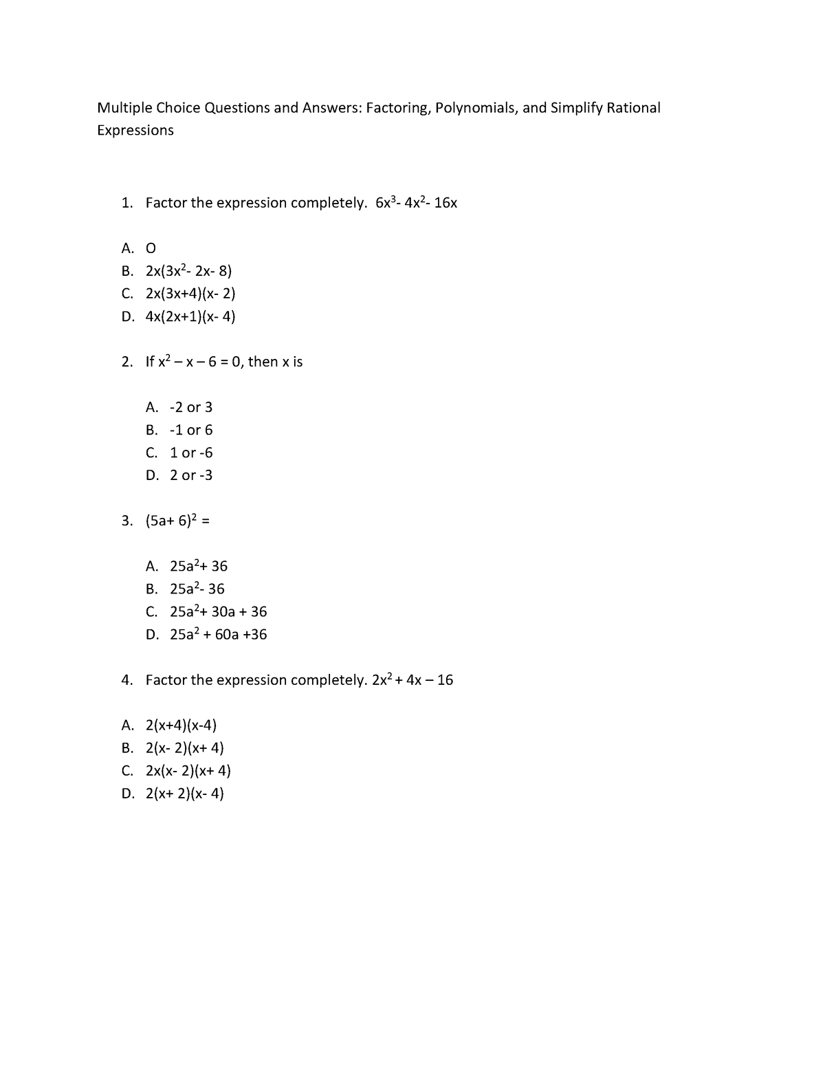 M QA Polynomials Factoring Simplify Rational Expressions 2023 for ...