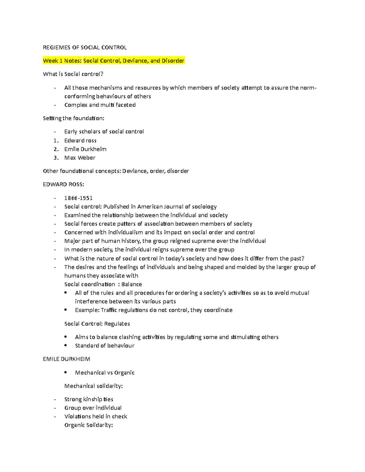 Social Control Notes - Berardi - REGIEMES OF SOCIAL CONTROL Week 1 ...