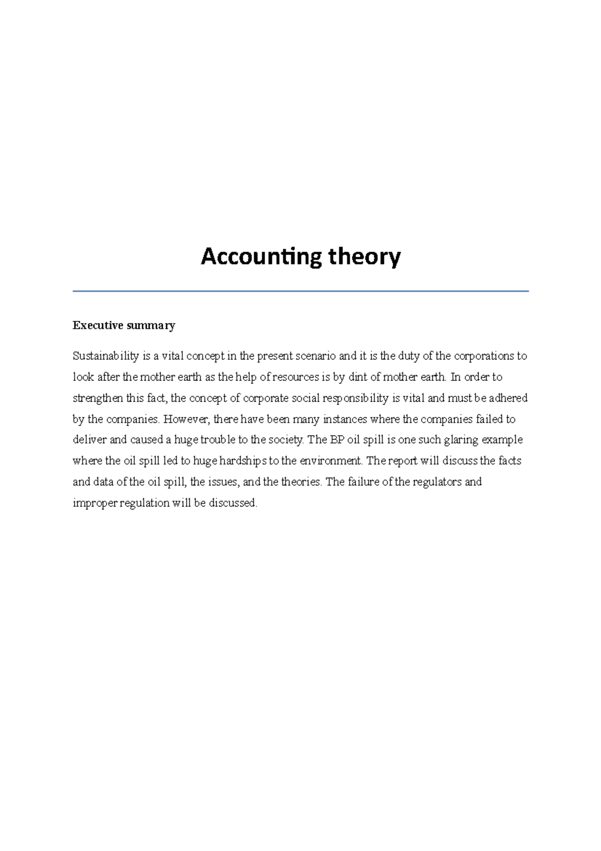 accounting theory assignment 1