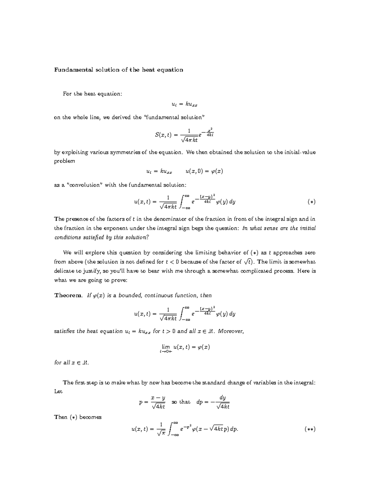 notes-on-fundamental-solution-of-the-heat-equation-fundamental