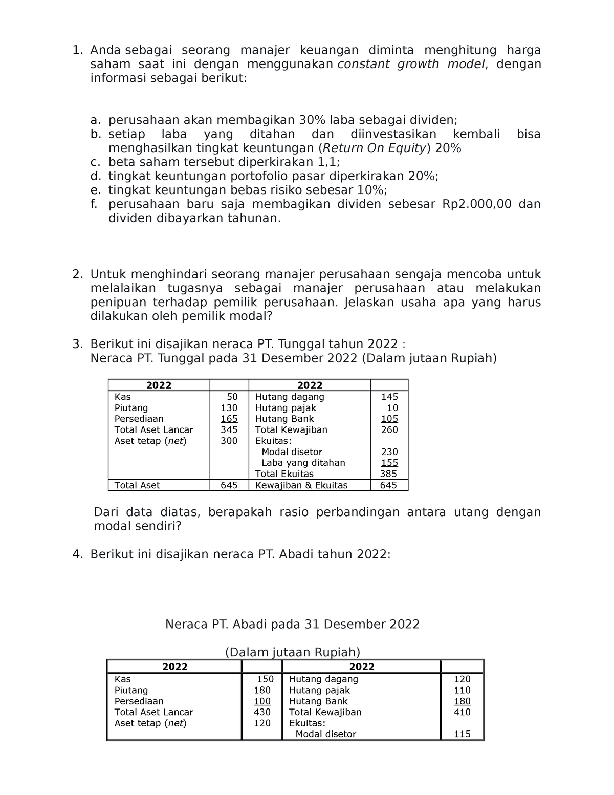 Tugas 1 Tuton Ekma4213 - 1. Anda Sebagai Seorang Manajer Keuangan ...