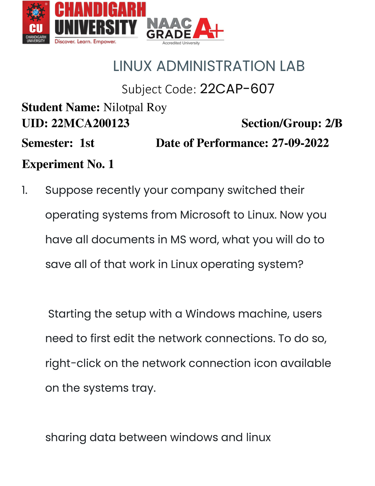 linux homework assignments