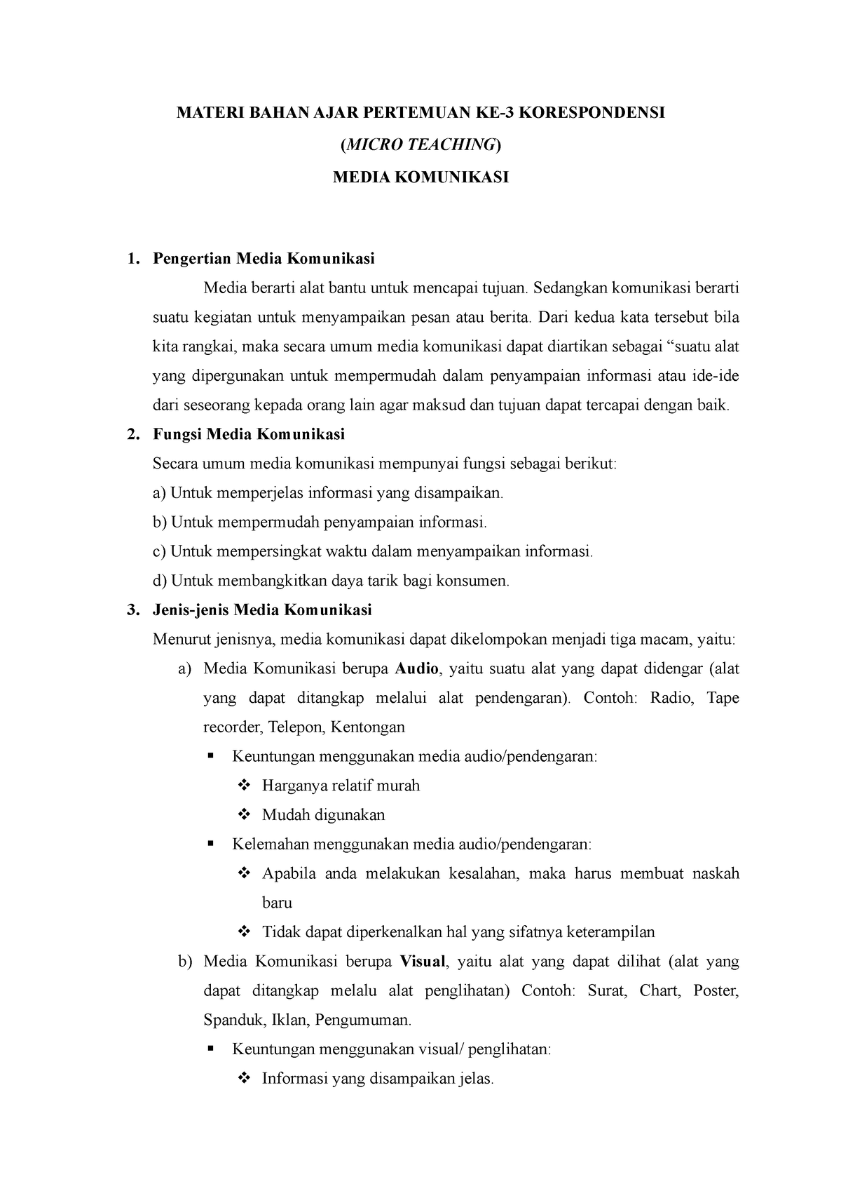 Materi Bahan AJAR Pertemuan KE 3 - MATERI BAHAN AJAR PERTEMUAN KE-3 ...