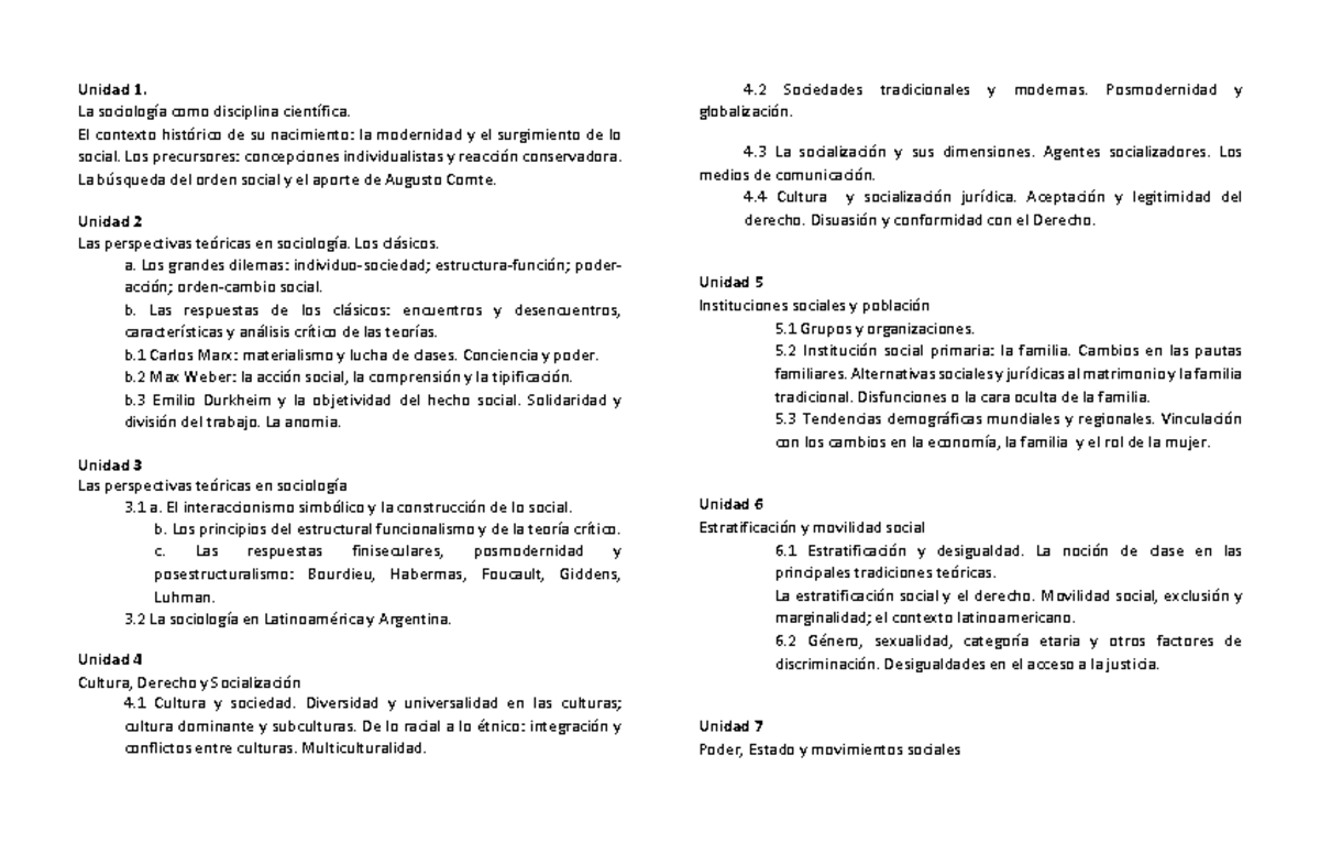 Sociologia - B - Unidad 1. La Sociología Como Disciplina Científica. El ...