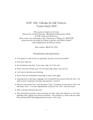 Syllabus - MAT 1332X: Calculus for the Life Sciences II Summer ...